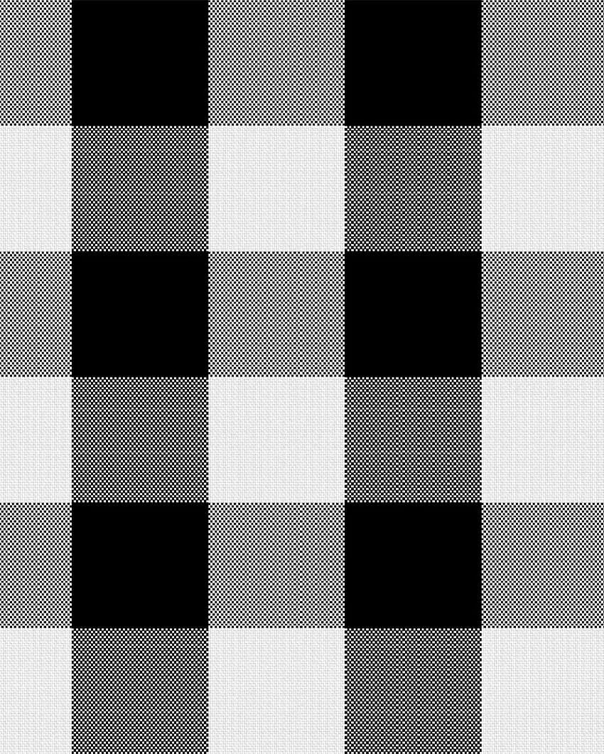 Buffalo Checks Crochet 6 Seater Cotton Table Runner | 13 X 72 Inches | Single Black