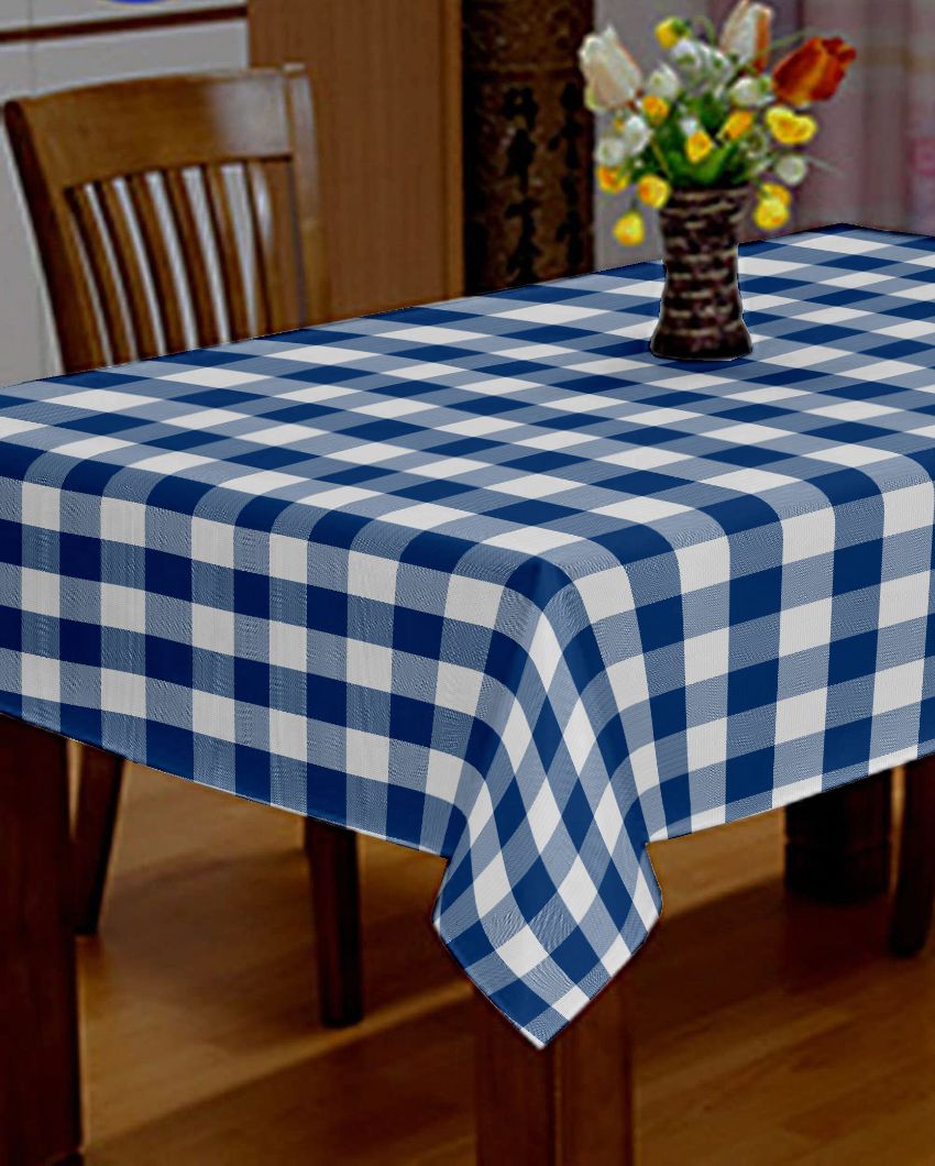 Cotton Checks Side Table Cover | 40X40 inches Blue