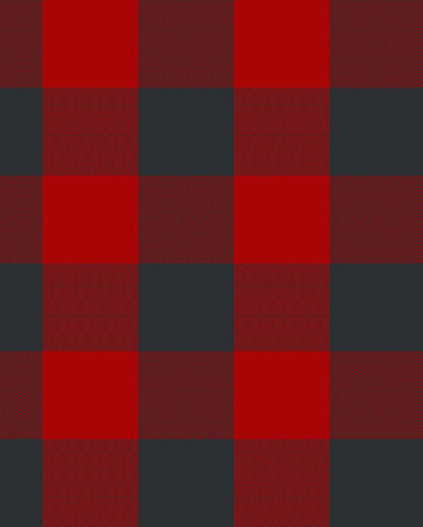 Cotton Checks Side Table Cover | 40X40 inches Red & Black