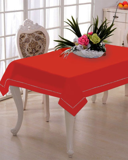 Solid Plain Side Cotton Table Cover | 40X40 inches Red