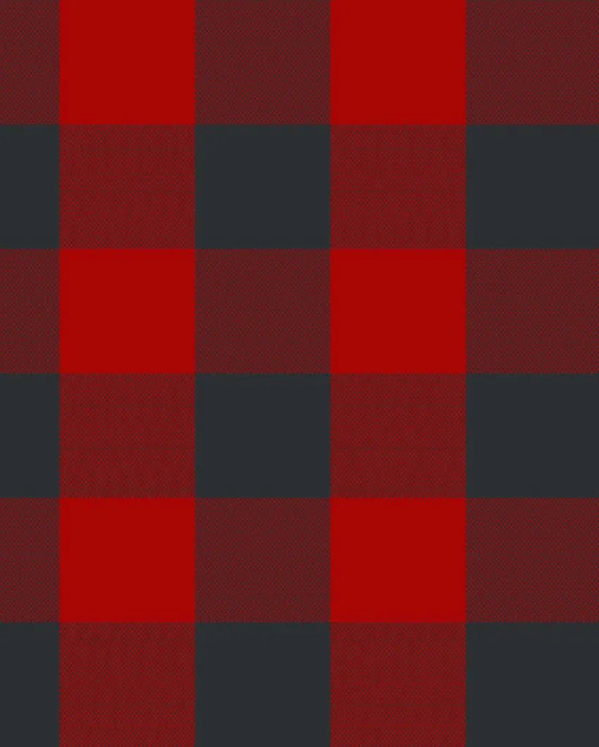 Regular Cotton Check 6 Seater Table Cover | 60X84 inches Red & Black