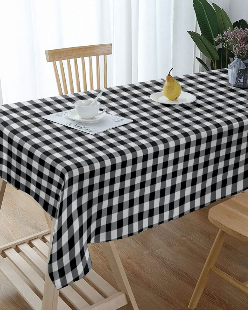 Regular Cotton Check 6 Seater Table Cover | 60X84 inches Red