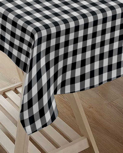 Regular Cotton Check 6 Seater Table Cover | 60X84 inches Red