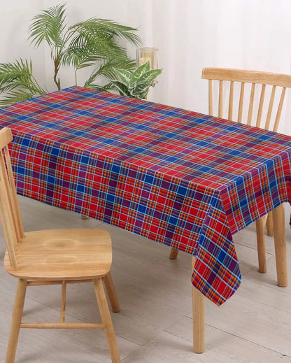 Regal Multi Checks Side Cotton Table Cover | 40X40 inches Red