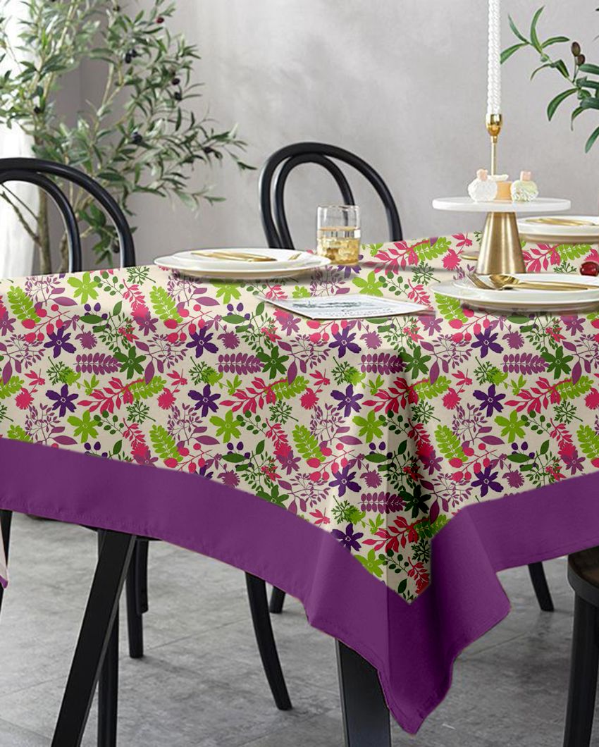 Floral Printed 12 Seater Cotton Dining Table Cover  Linen | 120 X 70 Inches