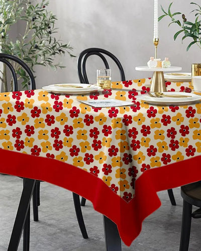 Basic Printed 12 Seater Cotton Dining Table Cover Cloth Linen | 120 X 70 Inches