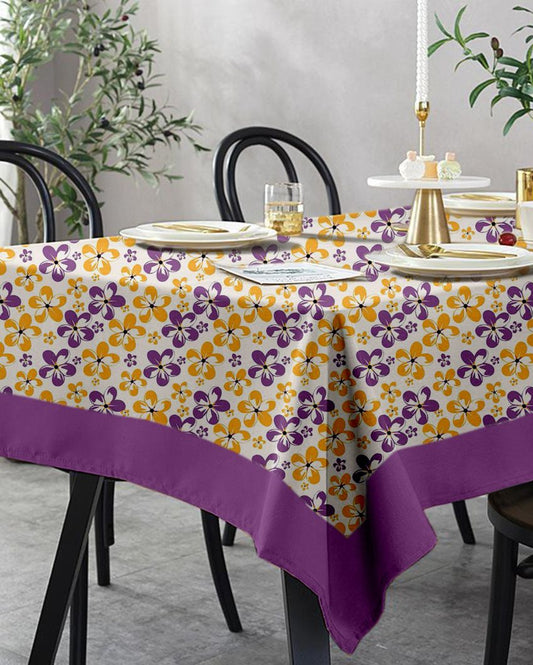 Multicolor Floral Printed Cotton 6 Seater Dining Table Cover | 54 X 78 Inches