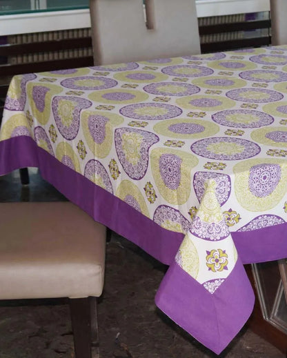 Bold Printed 8 Seater Cotton Dining Table Cover | 180 X 60 Inches