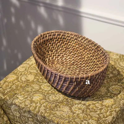 Vintage Woven Cane Bowl Default Title