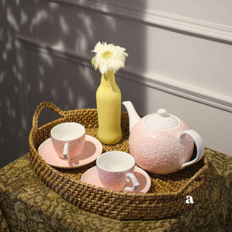 Beautiful Rattan Oval Tea Tray Default Title
