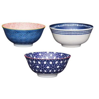 Greek Style Ceramic Bowls Set | Set of 3 | 6 x 3 inches