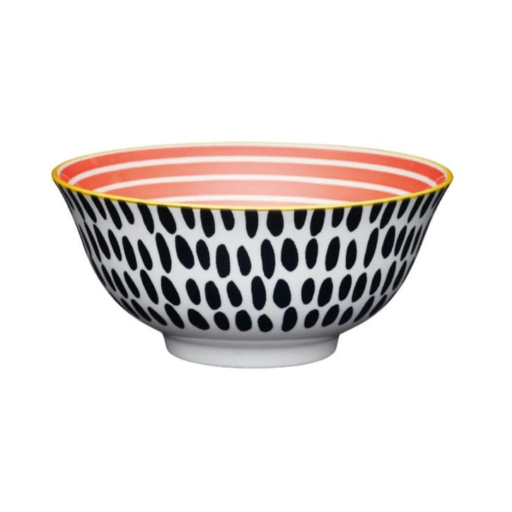 KitchenAid Stripes and Swirls Stoneware Crockery Bowls Set | Pack of 3