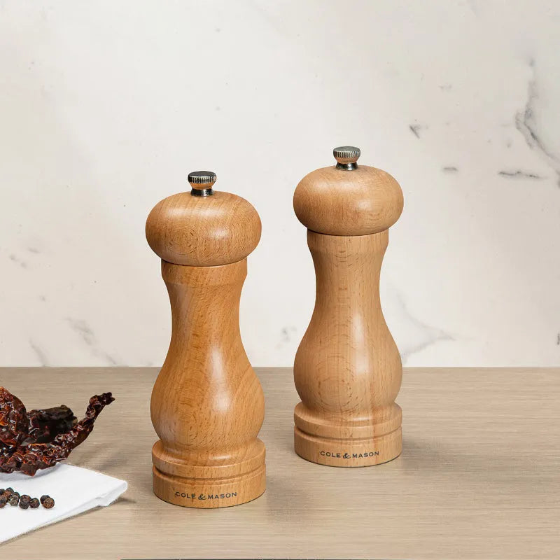 Beech Capstan Salt & Pepper Mill Set of 2 Dusaan