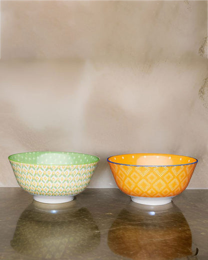 KitchenCraft Dynamic Stoneware Serving Bowls | Set of 2 | 6 x 3 inches