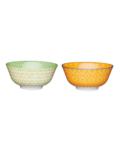 KitchenCraft Dynamic Stoneware Serving Bowls | Set of 2 | 6 x 3 inches