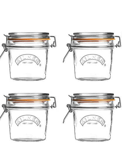 Clip Top Round Glass Jars | Set Of 4 | 350 ml