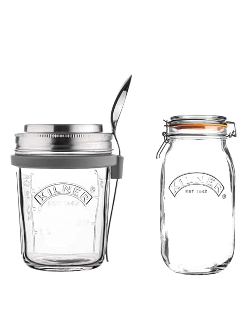 Breakfast & Clip Top Glass Jars | Set 2 | 350 ml