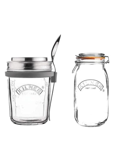 Breakfast & Clip Top Glass Jars | Pack of 2