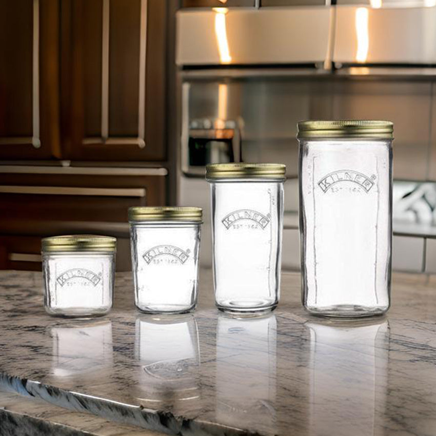 Kilner Wide Mouth Preserve Glass Jars | Set of 4