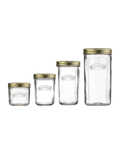 Kilner Wide Mouth Preserve Glass Jars | Set of 4