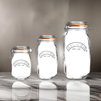 Kilner Clip Storage Essentials Top Glass Jars | Set of 3