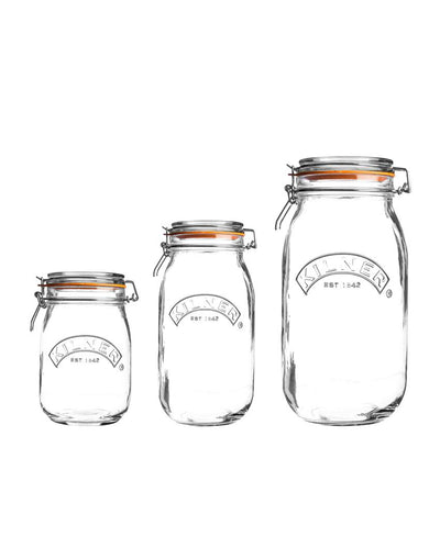 Kilner Clip Storage Essentials Top Glass Jars | Set of 3