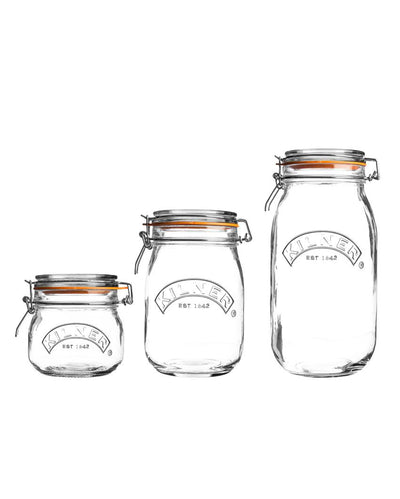 Kilner Essentials Clip Top Glass Jars | Set of 3