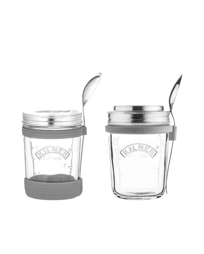 Kilner On the Go Breakfast & Soup Jars with Spoon | Set of 2 | 350 ml