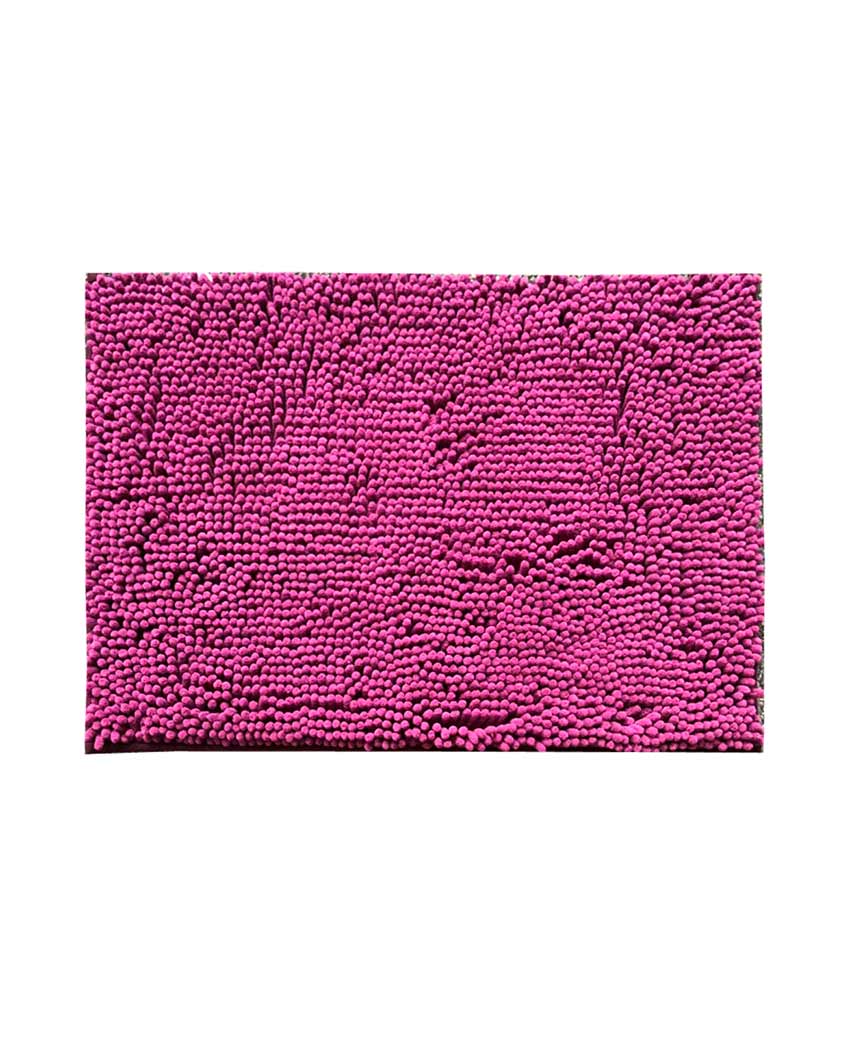 Shaggy Plain Anti Slip Polyester Bathroom Mat | Multiple Colors | 20 X 30 Inches | 2200 gsm