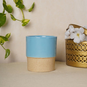 Handcrafted Ceramic Planter Pot | 4 Inches Sky Blue