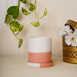 Premium Quality Ceramic Planter Pot | 4 Inches Orange