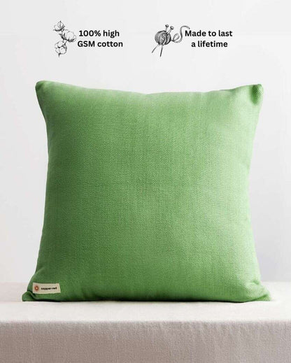 Majestic Yala Green Cotton Throw Pillow Cover