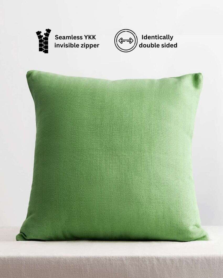 Majestic Yala Green Cotton Throw Pillow Cover