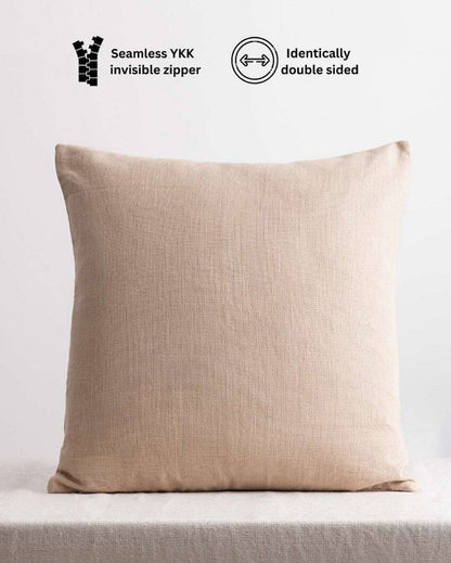 Stylish Serengeti Beige Cotton Throw Pillow Cover