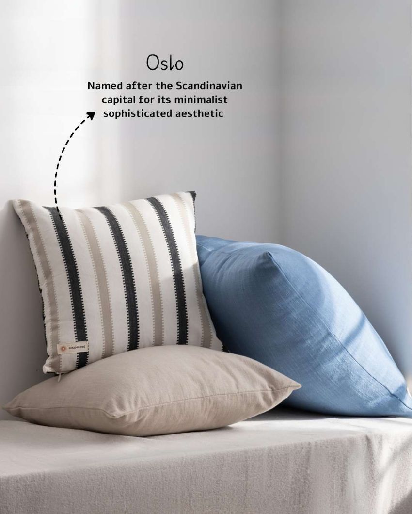 Modern Oslo Multicolor Cotton Throw Pillow Cover