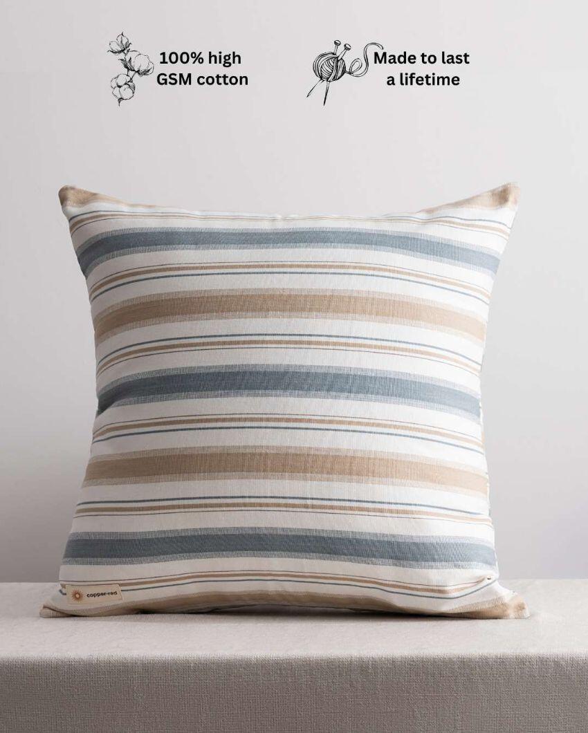 Exotic Montauk Stripes Multicolor Cotton Throw Pillow Cover