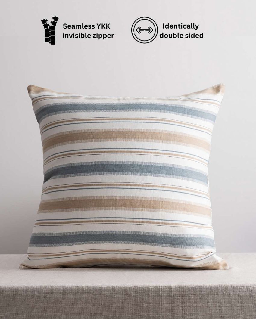 Exotic Montauk Stripes Multicolor Cotton Throw Pillow Cover