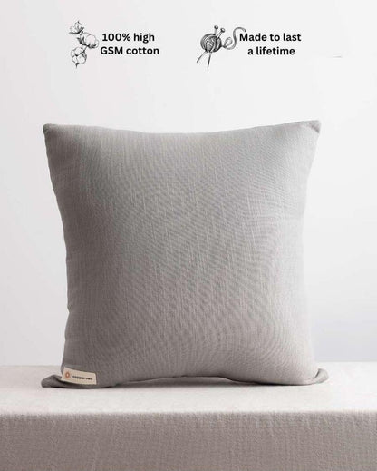 Exotic Saadiyat Grey Cotton Throw Pillow Cover