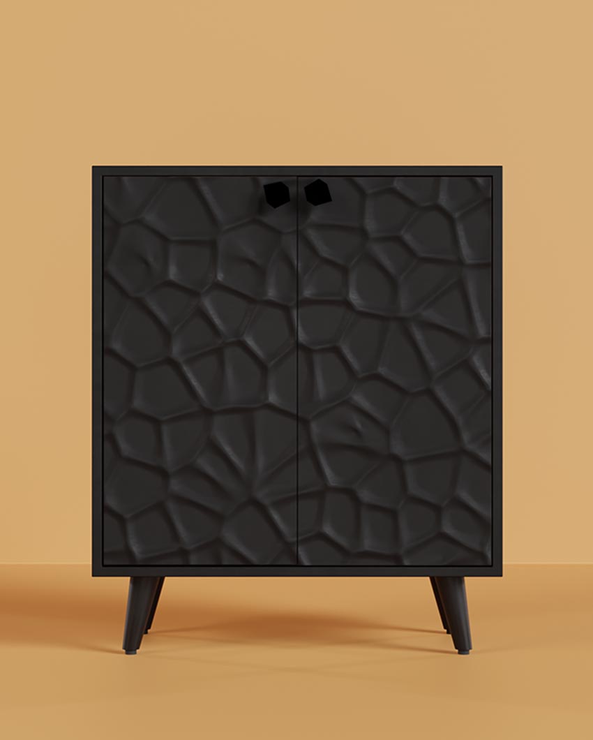 Modern Black Crater Cabinet | 32 x 16 x 32 inches