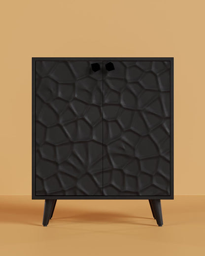 Modern Black Crater Cabinet | 32 x 16 x 32 inches