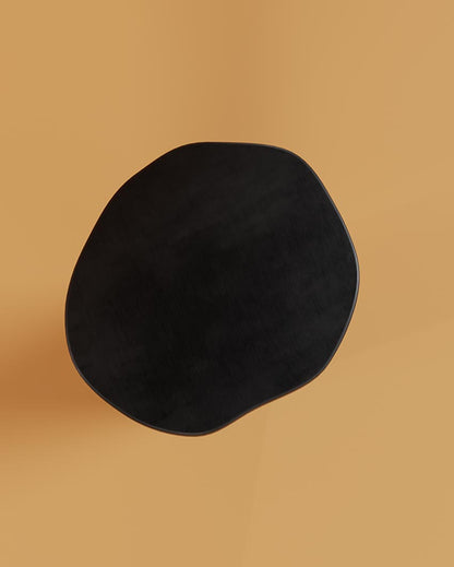 Compact Black Crater Round Side Table | 16 x 14 x 17 inches