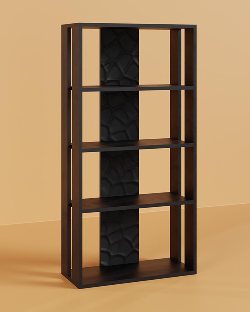 Stylish Black Crater Shelf | 28 x 12 x 55 inches