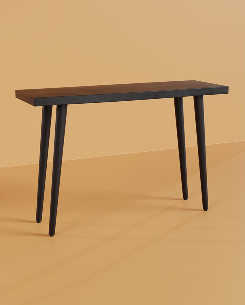 Charming Black Crater Console Table | 47 x 16 x 30 inches