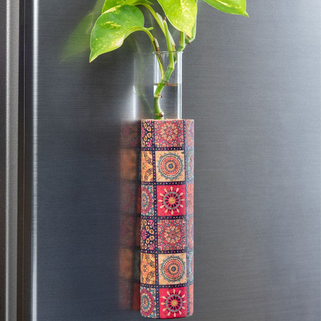 Mosaic Cork Magnetic Test Tube Planter Vase | Plant Not Included