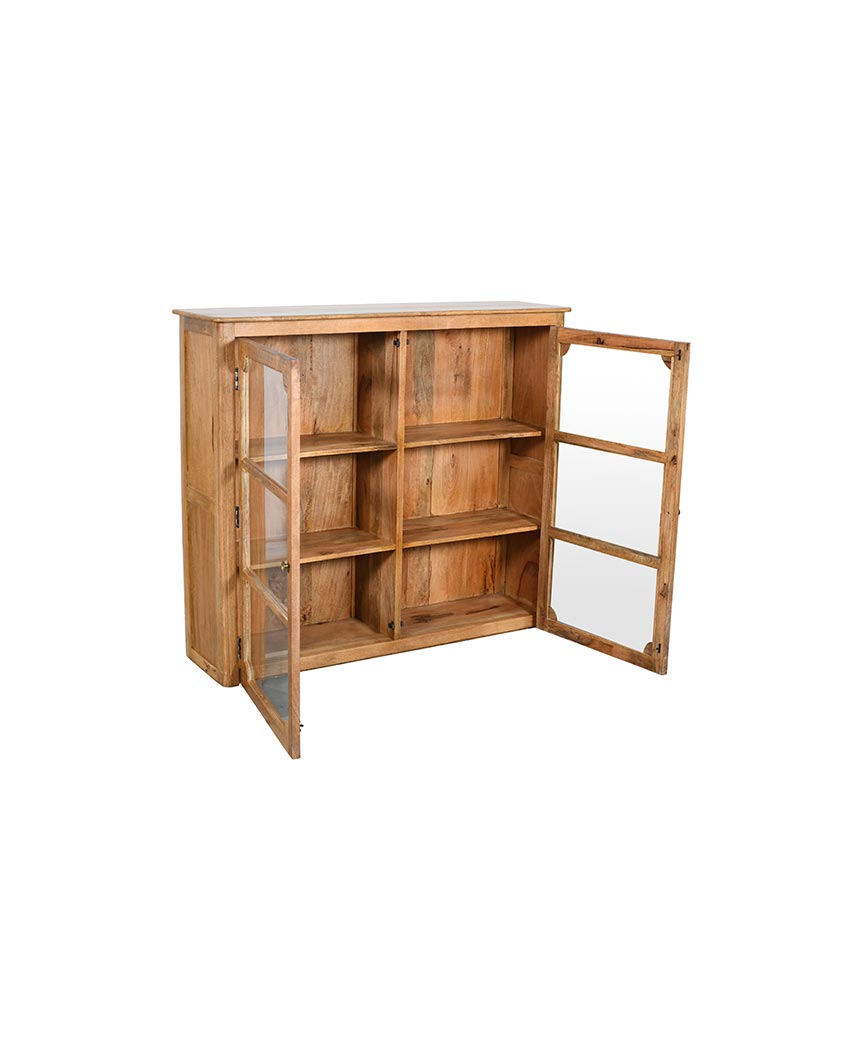 Metallic Brown Carter Glass Cabinet | 59 x 16 x 51 inches