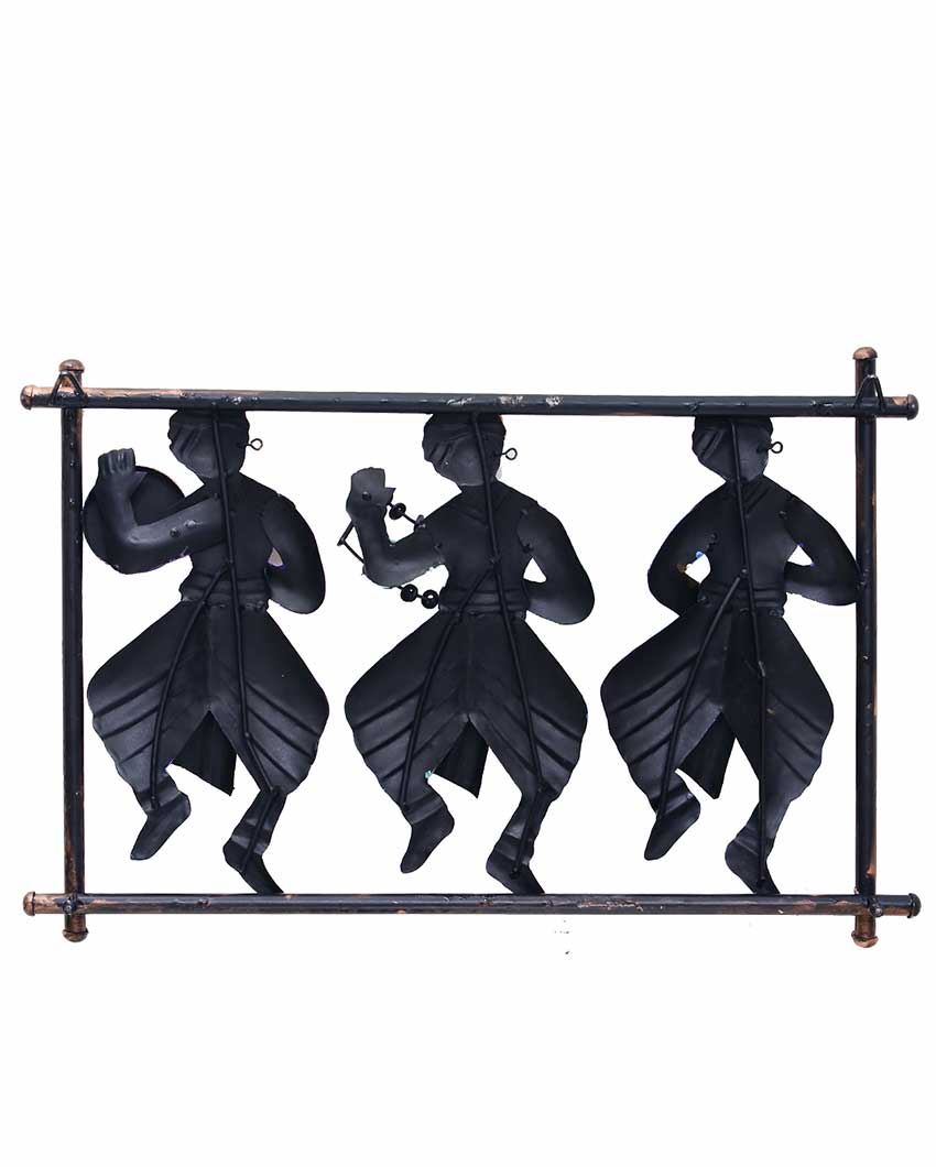 Tabla Musician Metal Handpainted Wall Hanging Decor | 26 x 2 x 16 inches