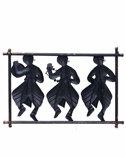 Tabla Musician Metal Handpainted Wall Hanging Decor | 26 x 2 x 16 inches