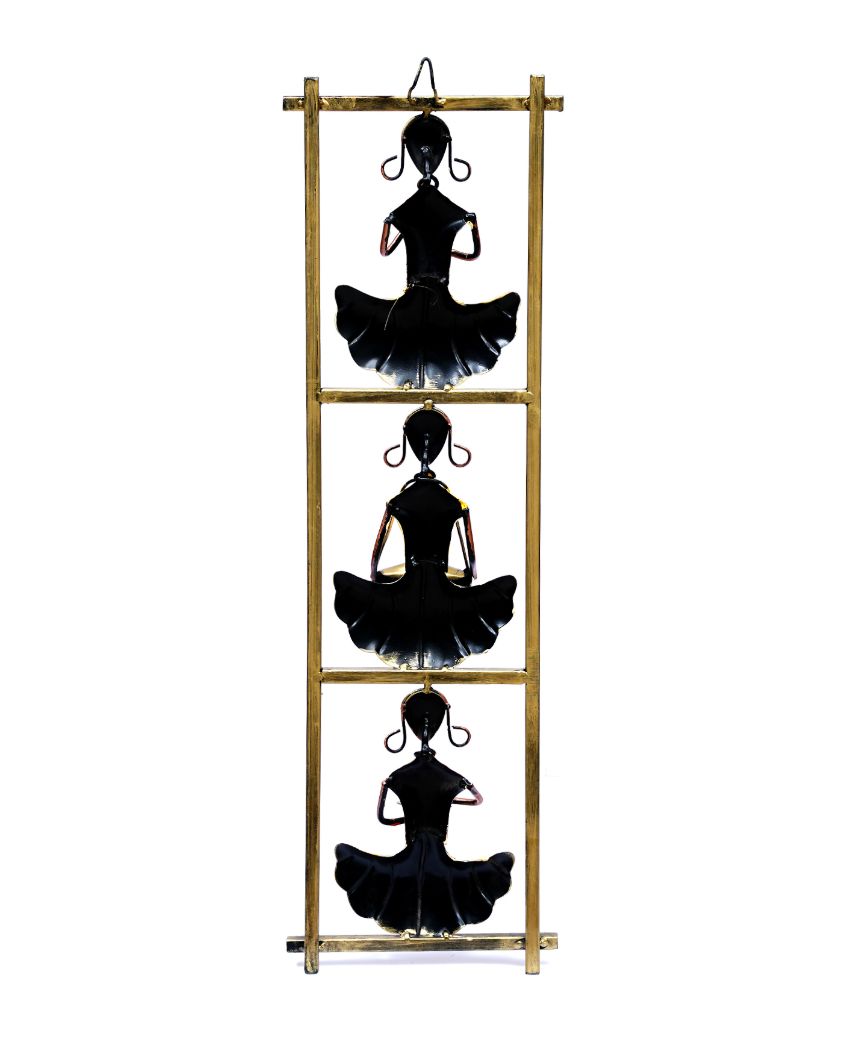 Retro Musician Lady Metal Decorative Wall Hanging Frame | 8 x 3 x 25 inches