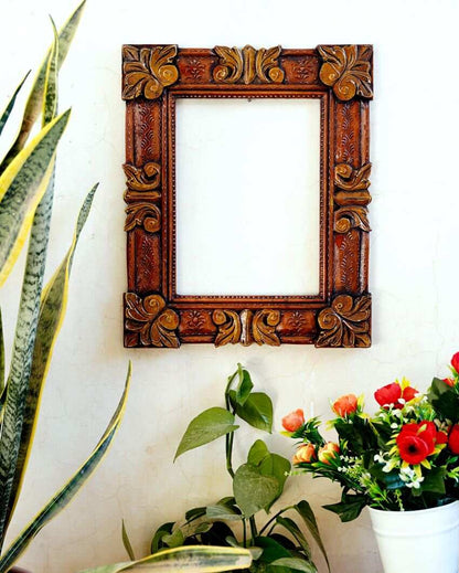 Mdf Hand Carving Copper Color Wall Hanging Showpiece Frame | 16 x 2 x 19 inches