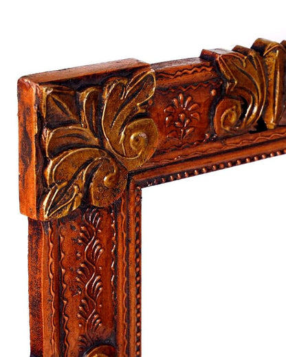 Mdf Hand Carving Copper Color Wall Hanging Showpiece Frame | 16 x 2 x 19 inches